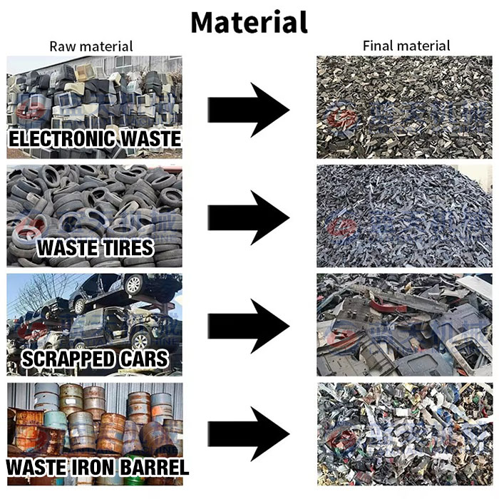 industrial shredding equipment material shredding effect